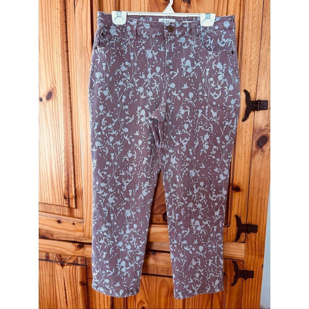 Logo by Lori Goldstein Straight Leg Printed Jeans